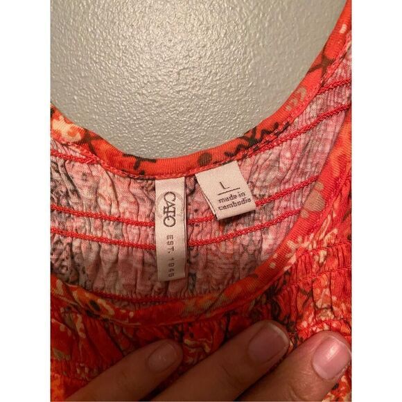 Cato Pink Brown Print Sleeveless Blouse With Strap Detail Size Large - Picture 3 of 6